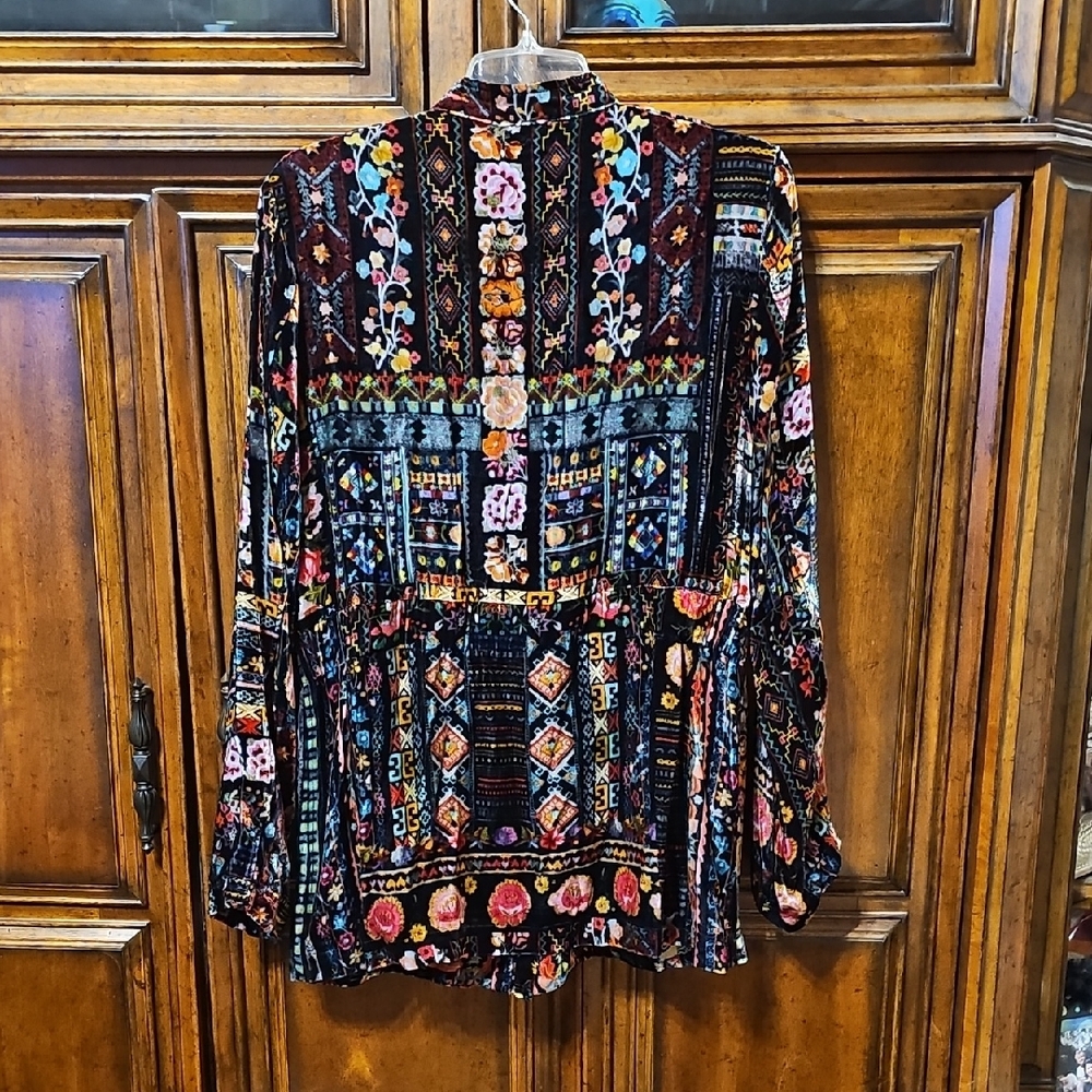 Johnny Was Multicolor Velvet Jacket - Picture 6 of 9